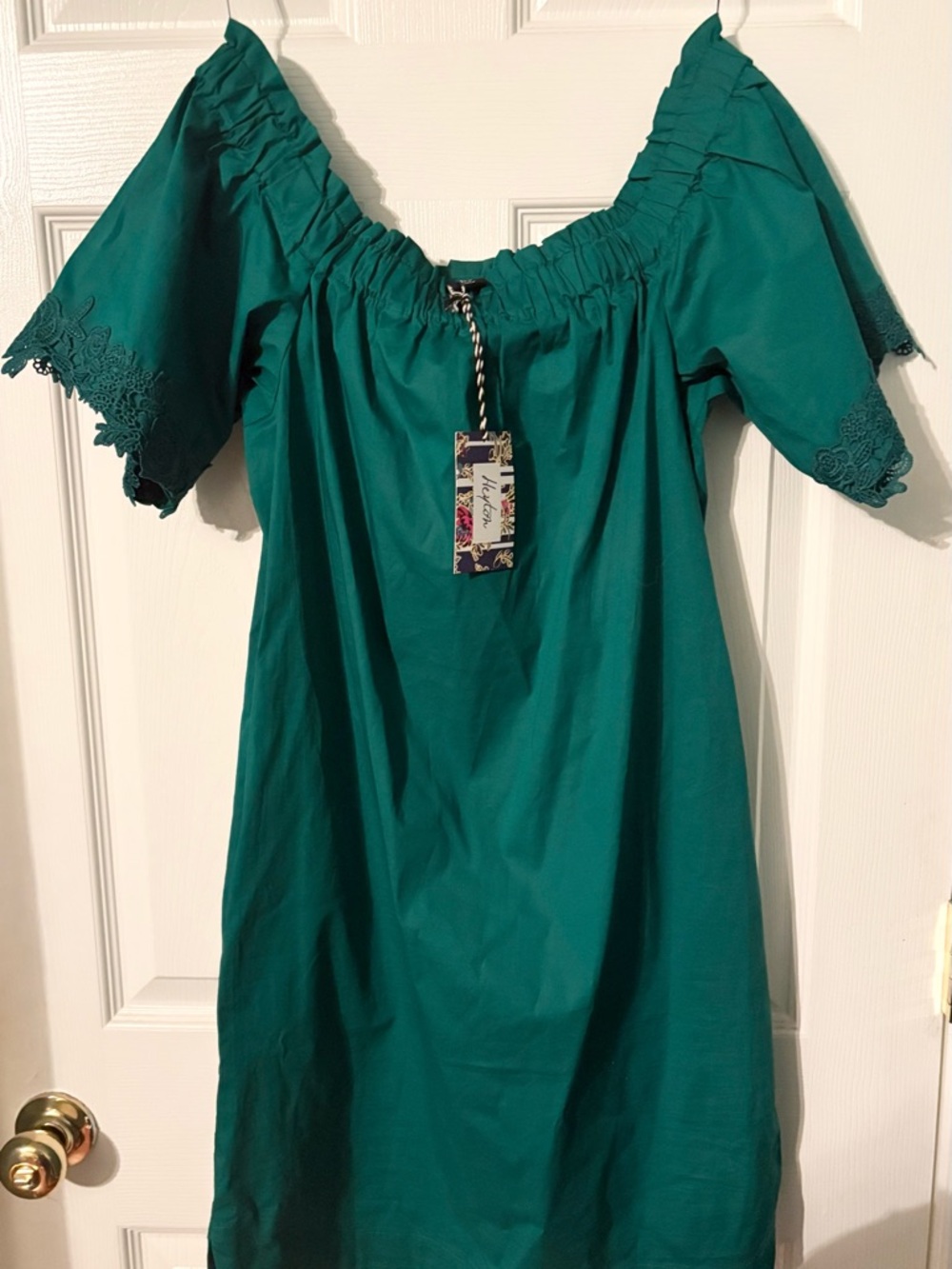 Emerald Green Off-the-Shoulder Dress